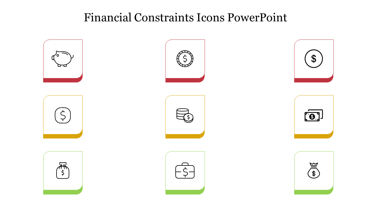 Financial Constraints Icons PowerPoint